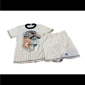 Comiskey Park VINTAGE boy's polyester PJs Pajamas MLB Chicago white sox 90s y2k